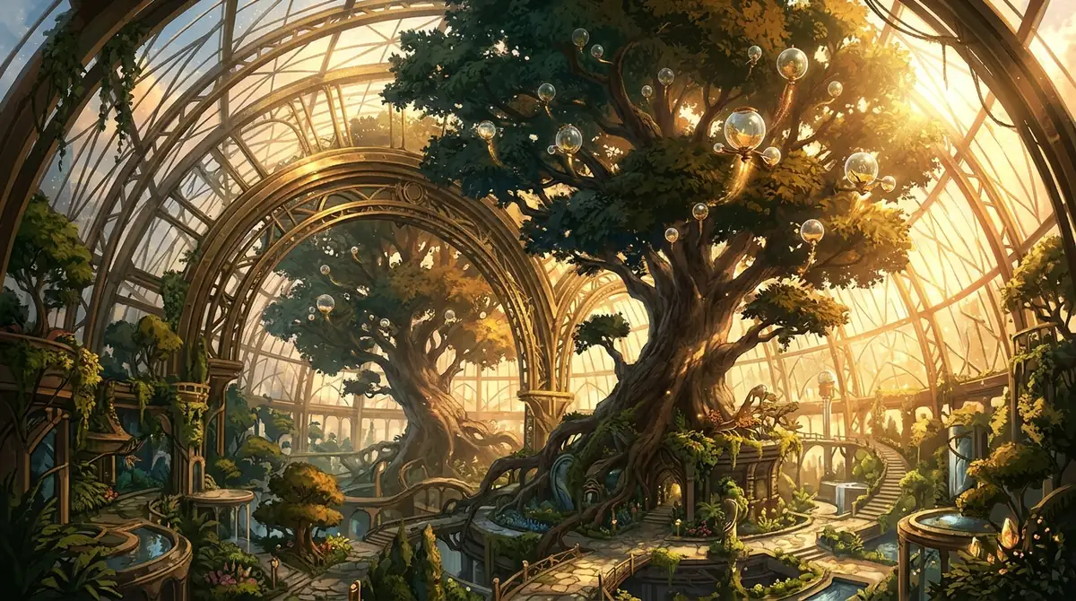 Solarpunk Greenhouse Canopy